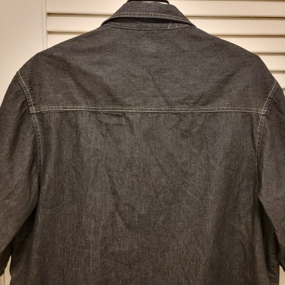 Le Jean De Marithe Francois Girbaud Denim Short Sleeve Button Front Shirt XL - Picture 6 of 7